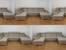 Fotogalerie Rohová rozkládací sedací souprava do U - Aviro - Béžová - Levá 