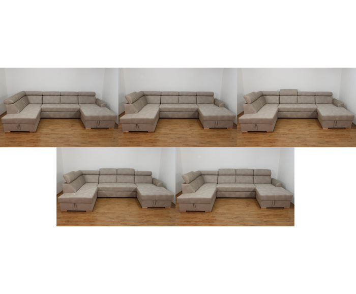 Rohová rozkládací sedací souprava do U - Aviro - Béžová - Levá