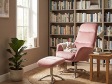 Fotogalerie Relaxační křeslo s podnožkou NIXON – antická růžová
