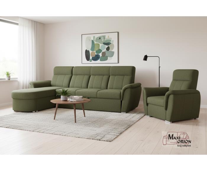 Ukázka interiéru, kombinace křesla Bára se sedací soupravou