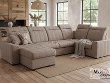 Fotogalerie Luxusní rohová rozkládací sedací souprava Marshall do U