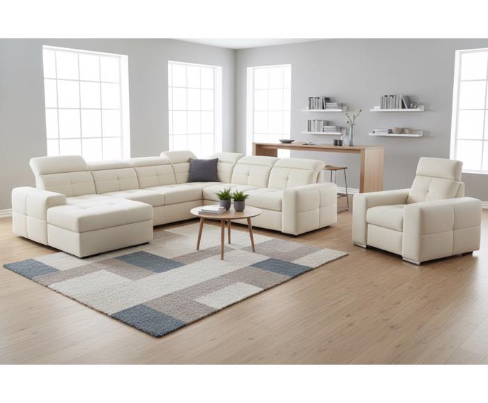 I takto může doplnit křeslo Kanton Vaši sedací soupravu – ukázka interiéru