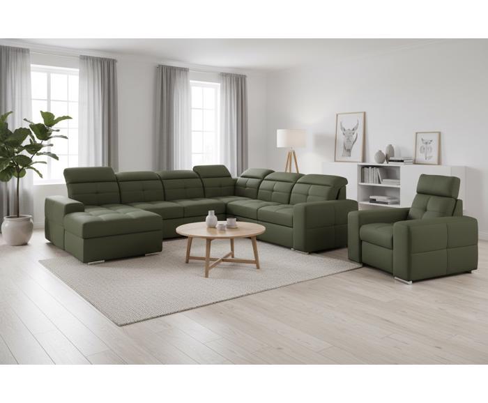 I takto může doplnit křeslo Kanton Vaši sedací soupravu – ukázka interiéru