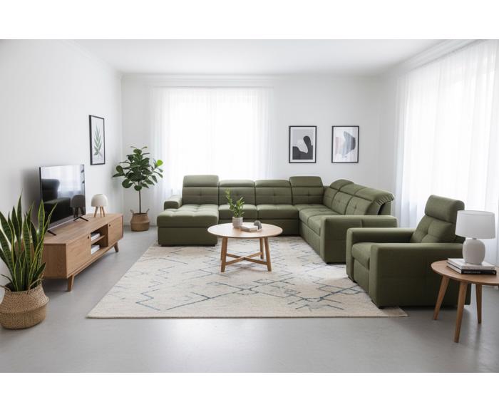 I takto může doplnit křeslo Kanton Vaši sedací soupravu – ukázka interiéru