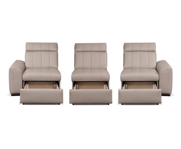 Fotogalerie Rozkládací rohová sedačka s elektrickým křeslem a barem do U - Marshall 