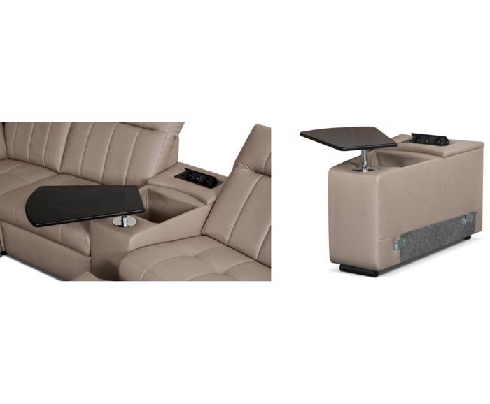 Fotogalerie Rozkládací rohová sedačka s elektrickým křeslem a barem do U - Marshall 