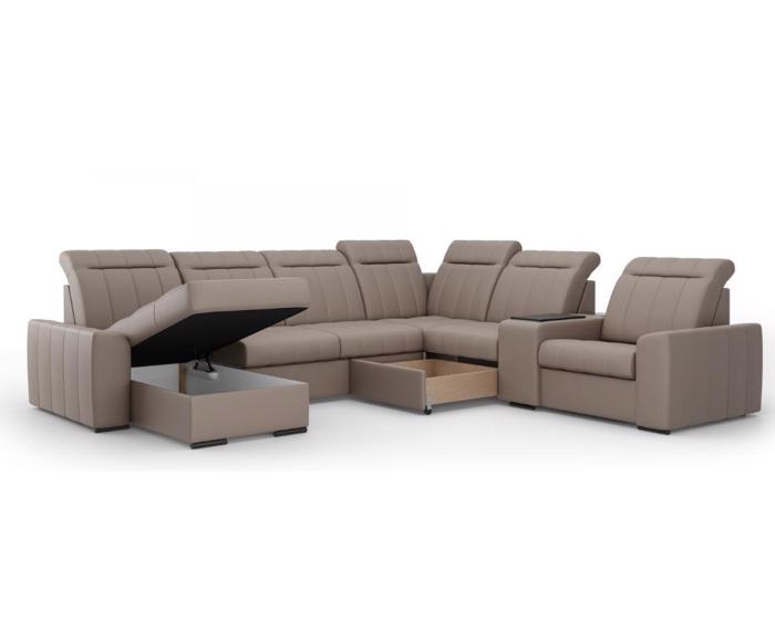 Fotogalerie Rohová sedací souprava s barem Marshall do U