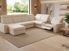 Fotogalerie Rozkládací rohová sedačka s elektrickým křeslem a barem do U - Marshall 