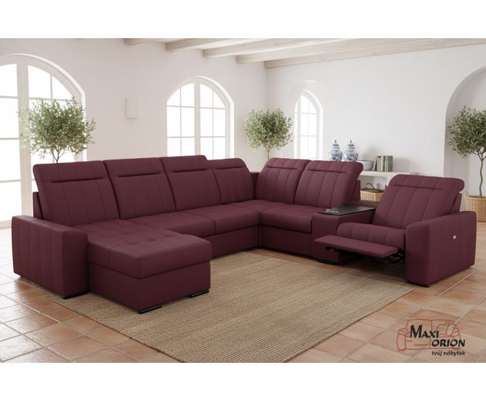 Fotogalerie Rozkládací rohová sedačka s elektrickým křeslem a barem do U - Marshall 