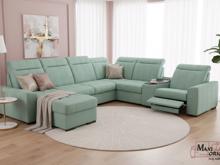 Fotogalerie Rozkládací rohová sedačka s elektrickým křeslem a barem do U - Marshall 