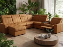 Fotogalerie Rozkládací rohová sedačka s elektrickým křeslem a barem do U - Marshall 