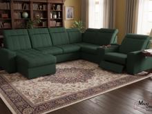 Fotogalerie Rozkládací rohová sedačka s elektrickým křeslem a barem do U - Marshall 