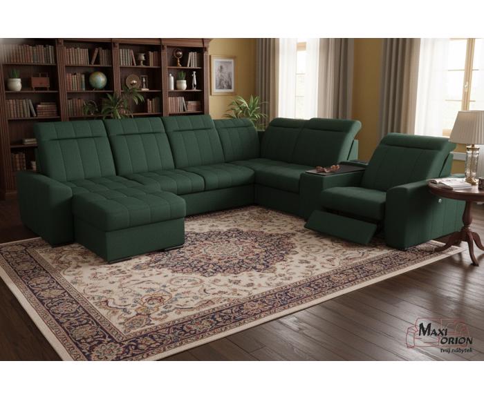 Fotogalerie Rozkládací rohová sedačka s elektrickým křeslem a barem do U - Marshall 