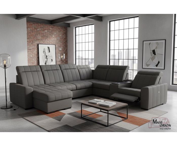 Fotogalerie Rozkládací rohová sedačka s elektrickým křeslem a barem do U - Marshall 