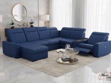 Fotogalerie Rozkládací rohová sedačka s elektrickým křeslem a barem do U - Marshall 