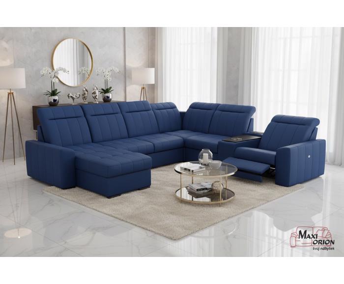 Fotogalerie Rozkládací rohová sedačka s elektrickým křeslem a barem do U - Marshall 