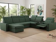 Fotogalerie Rozkládací rohová sedačka s elektrickým křeslem a barem do U - Marshall 