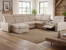 Fotogalerie Rozkládací rohová sedačka s elektrickým křeslem a barem do U - Marshall 