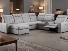 Fotogalerie Rozkládací rohová sedačka s elektrickým křeslem a barem do U - Marshall 