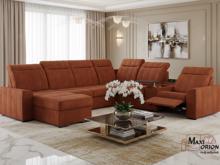 Fotogalerie Rozkládací rohová sedačka s elektrickým křeslem a barem do U - Marshall 