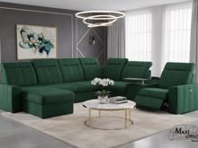 Fotogalerie Rozkládací rohová sedačka s elektrickým křeslem a barem do U - Marshall 