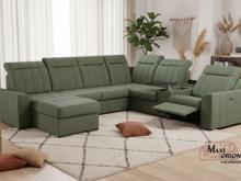 Fotogalerie Rozkládací rohová sedačka s elektrickým křeslem a barem do U - Marshall 