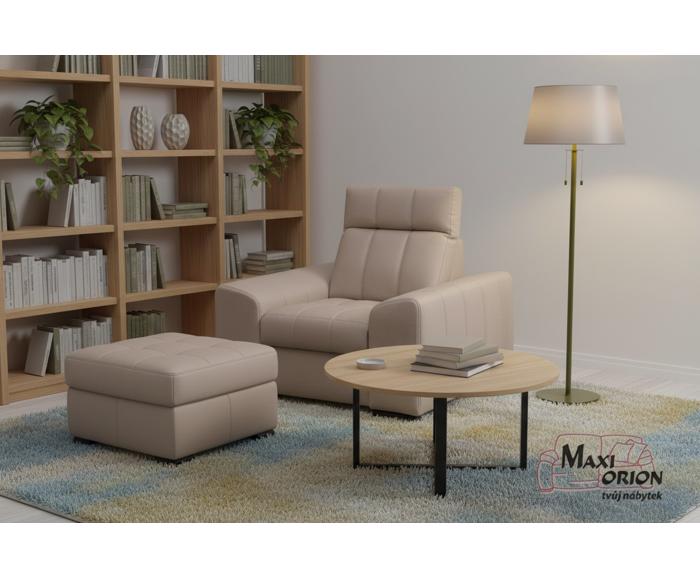 Ukázka interiéru – takto může vypadat Vaše křeslo Marshall v kombinaci s taburetem Marshall v nabídce