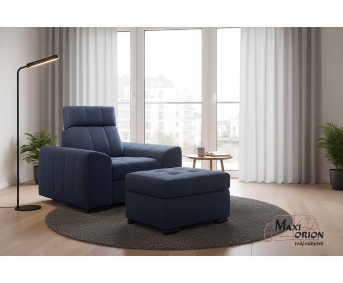 Ukázka interiéru – takto může vypadat Vaše křeslo Marshall v kombinaci s taburetem Marshall v nabídce