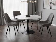 Fotogalerie Otočná jídelní židle Moty Velvet - šedá 