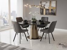 Fotogalerie Otočná jídelní židle Moty Velvet - šedá 