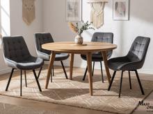 Fotogalerie Otočná jídelní židle Moty Velvet - šedá 