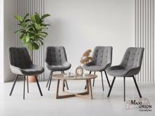 Fotogalerie Otočná jídelní židle Moty Velvet - šedá 