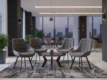 Fotogalerie Otočná jídelní židle Moty Velvet - šedá 