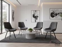 Fotogalerie Otočná jídelní židle Moty Velvet - šedá 