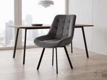 Fotogalerie Otočná jídelní židle Moty Velvet - šedá 