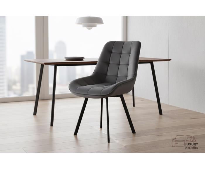 Fotogalerie Otočná jídelní židle Moty Velvet - šedá 