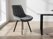Fotogalerie Otočná jídelní židle Moty Velvet - šedá 