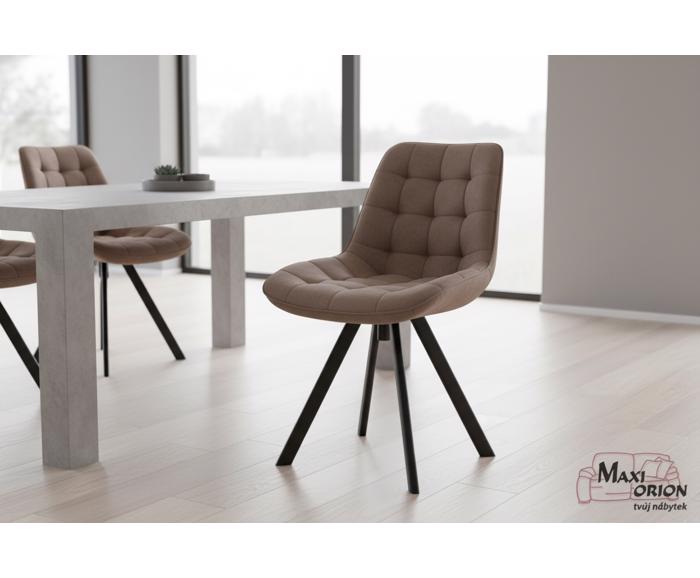 Fotogalerie Otočná jídelní židle Moty Velvet - Cappuccino