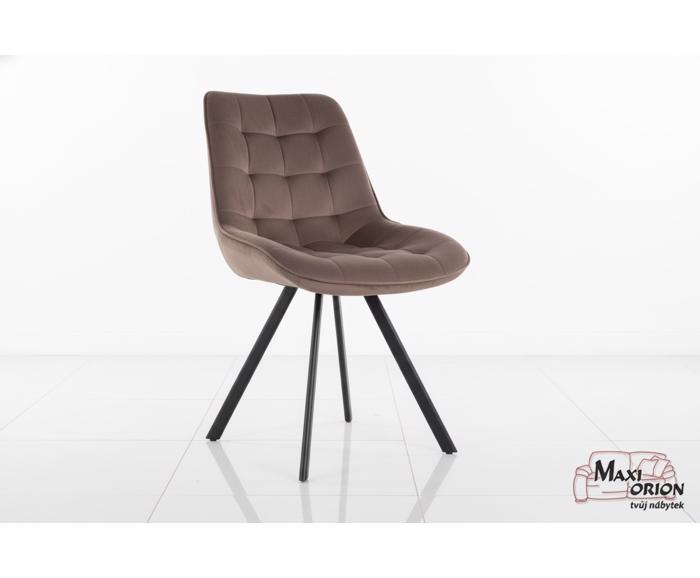 Fotogalerie Otočná jídelní židle Moty Velvet - Cappuccino