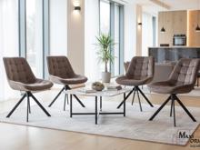 Fotogalerie Otočná jídelní židle Moty Velvet - Cappuccino