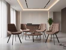 Fotogalerie Otočná jídelní židle Moty Velvet - Cappuccino