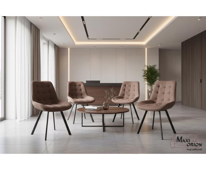 Ukázka interiéru – otočná židle Moty Velvet nejen k jídelnímu stolu