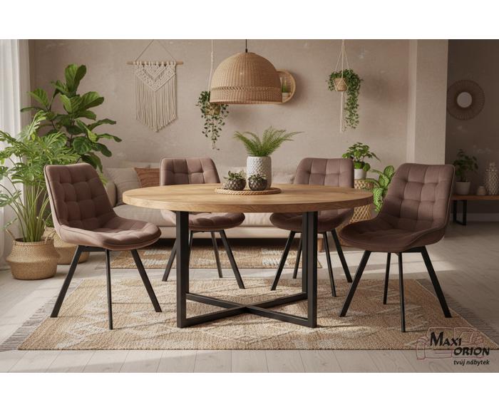 Ukázka interiéru – otočná židle Moty Velvet nejen k jídelnímu stolu