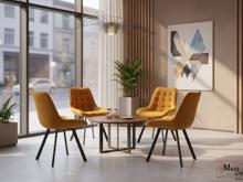 Fotogalerie Otočná jídelní židle Moty Velvet - Curry 