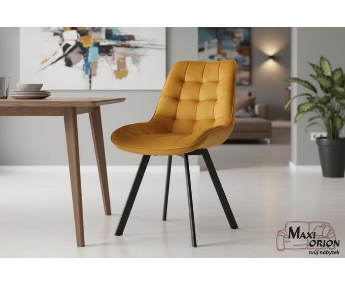 Fotogalerie Otočná jídelní židle Moty Velvet - Curry 