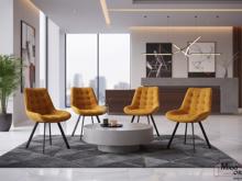 Fotogalerie Otočná jídelní židle Moty Velvet - Curry 