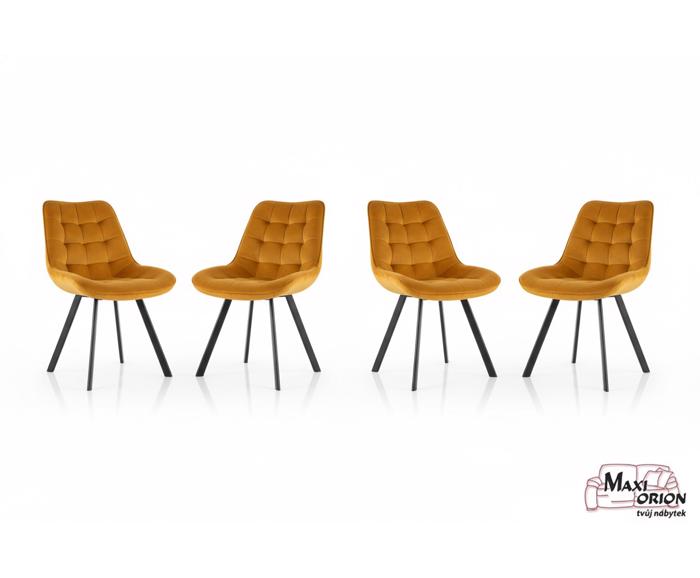 Fotogalerie Otočná jídelní židle Moty Velvet - Curry 