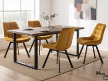 Fotogalerie Otočná jídelní židle Moty Velvet - Curry 