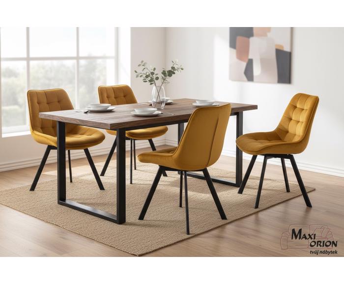 Ukázka interiéru – otočná jídelní židle Moty Velvet 