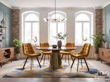 Fotogalerie Otočná jídelní židle Moty Velvet - Curry 